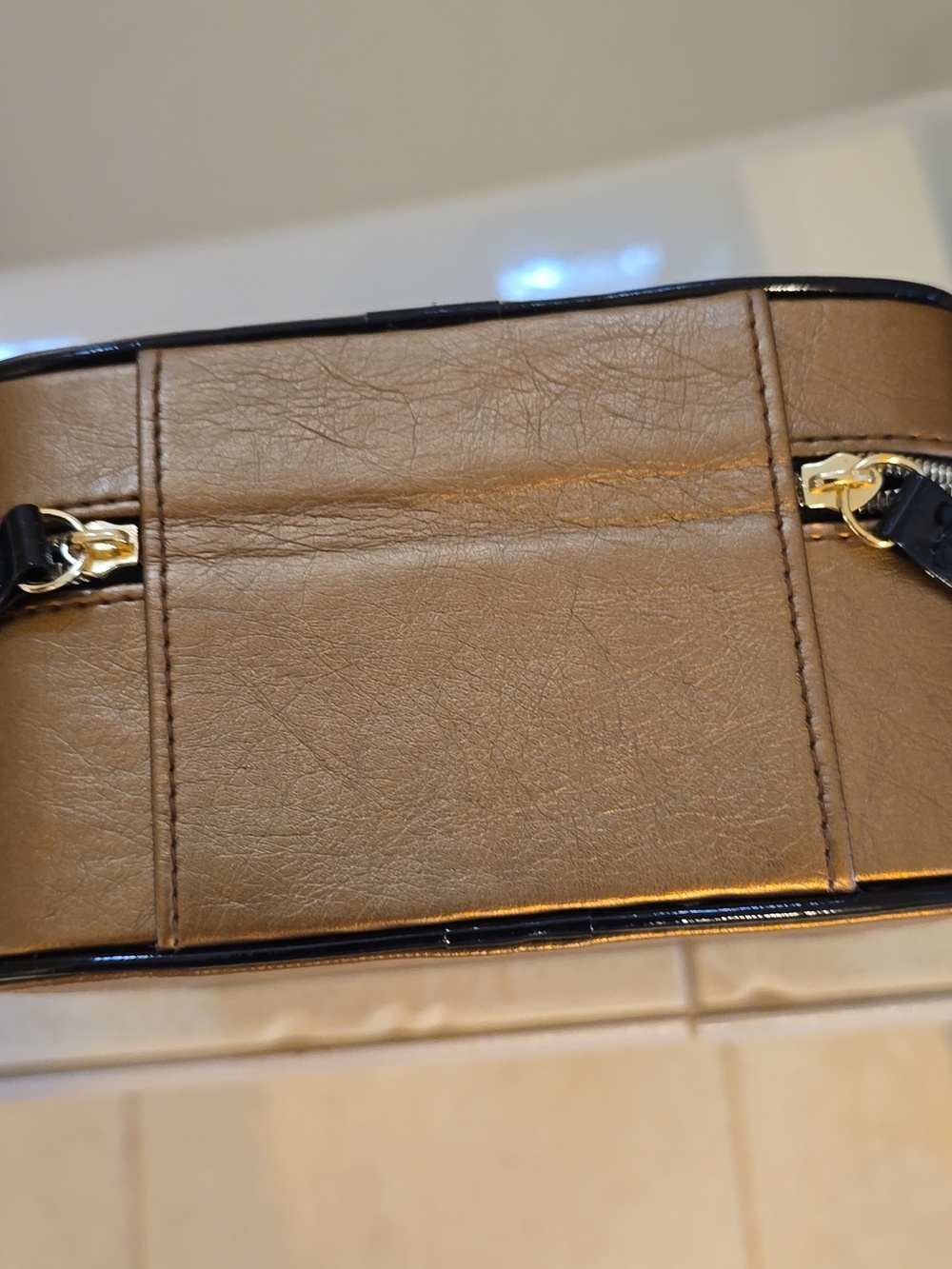 Bronze Lancome Travel Case with Black Handle - Picture 3 of 5
